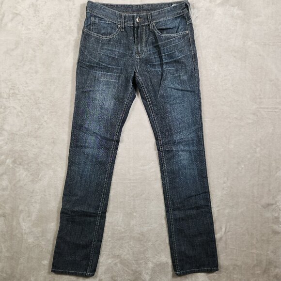BUFFALO David Bitton Evan Jeans Slim, Straight Fit Mens Dark wash Pre-owned - Picture 1 of 14